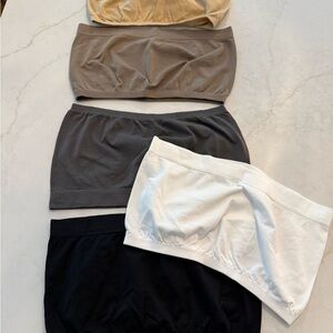 Set of Four Bandeau Tops in Neutral Tones